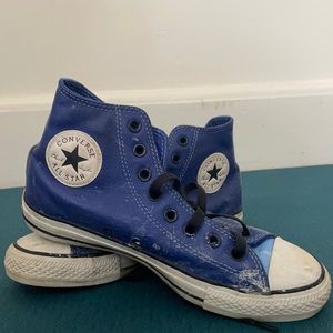 High top converse blue size 8